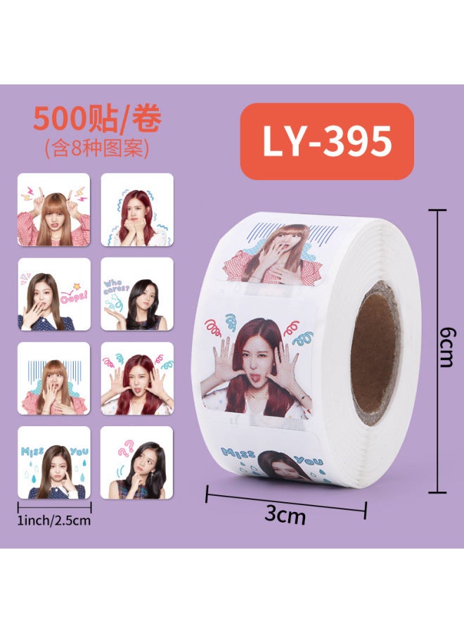 Liyuan Blackpink Sticker Idol Peripheral Expression Bag Sticker Sticker Sticker Roll Sticker - Image 1
