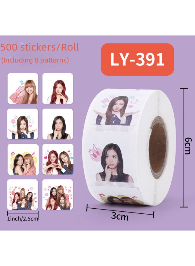 Liyuan Blackpink Sticker Idol Peripheral Expression Bag Sticker Sticker Sticker Roll Sticker - Image 3