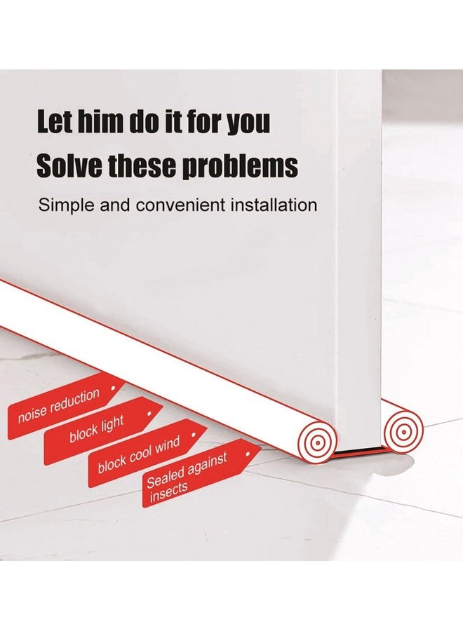 Rylan 39Inch Door Bottom Gap Filler Strip, Stop Outside Dust, Hot Air, Insects, Water, Use in Wooden, Steel, Fiber, Plastic Doors 20mm Thickness Black Pack of 5 - Image 5