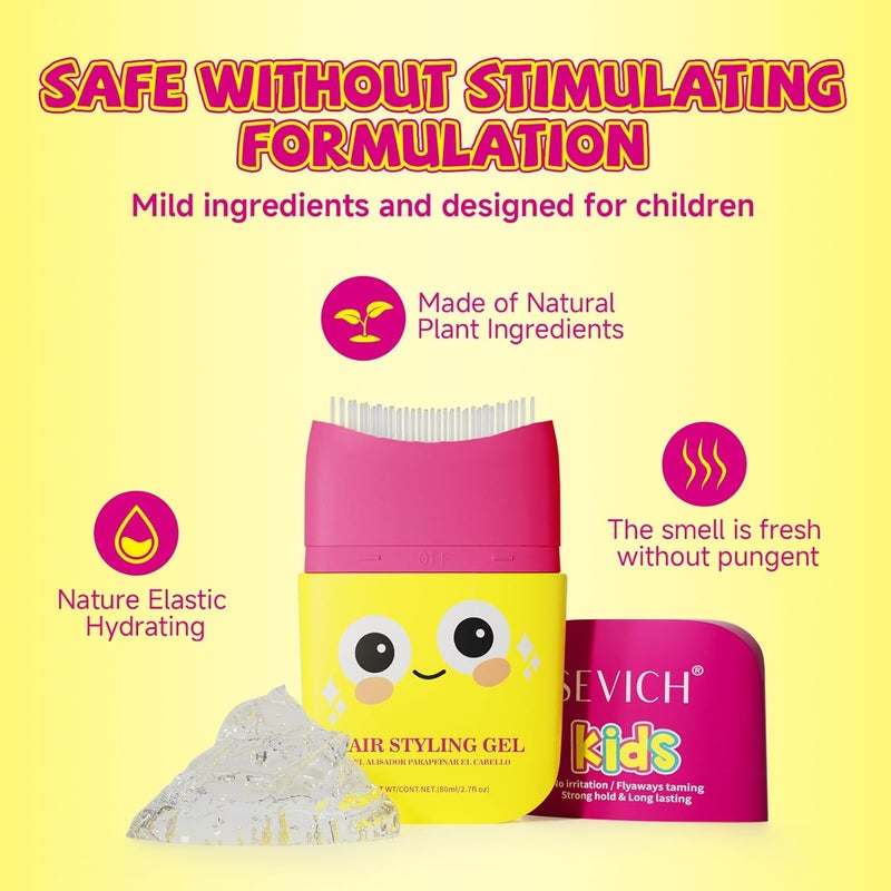 gowwim New Kids Hair Gel,Children's Hair Wax Stick for Hair Edge Control,Hair Finishing Stick with Comb Integration Designed for Kids,Natural Ingredients,Suitable for All Hair Styles. - Image 5
