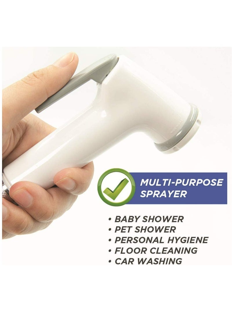 Uni flo Shattaf Head - White Handheld Bidet Sprayer for Toilet Hose - Made in UAE  - Image 4