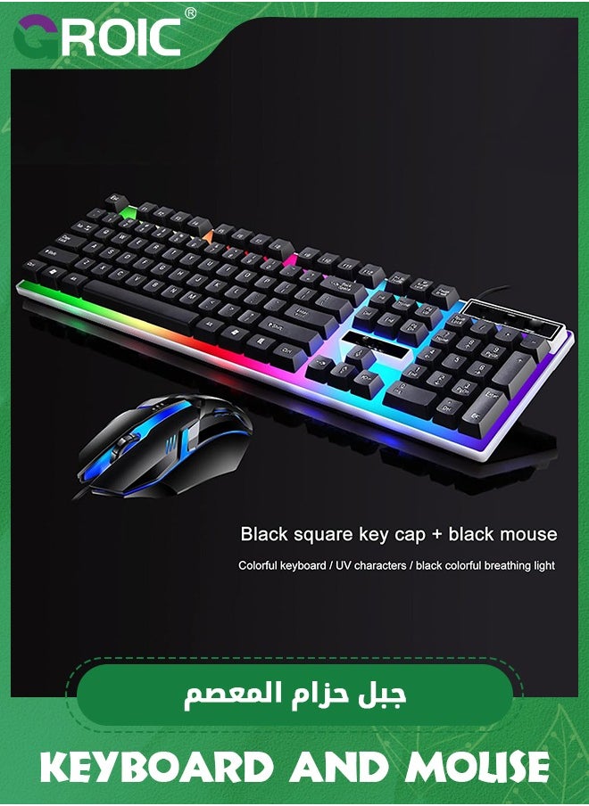 GROIC Black Gaming Keyboard and Mouse Wired 60 Percent Keyboard Portable Light Up Keyboard for Computer Laptop Typewriter Backlit Keyboard Gaming Accessories Cool Stuff Gifts for Teenage Boys Men Women  - Image 5