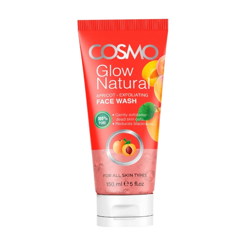COSMO Cosmo Glow Natural Apricot Exfoliating Face Wash 150ml, Healthy Skin | For All Skin Types