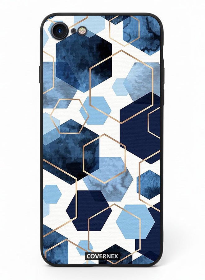 Covernex Apple iPhone SE 2020/2022 Protective Case Cover Printed Featuring Hexagon Mosaic A Geometric Pattern - Image 2