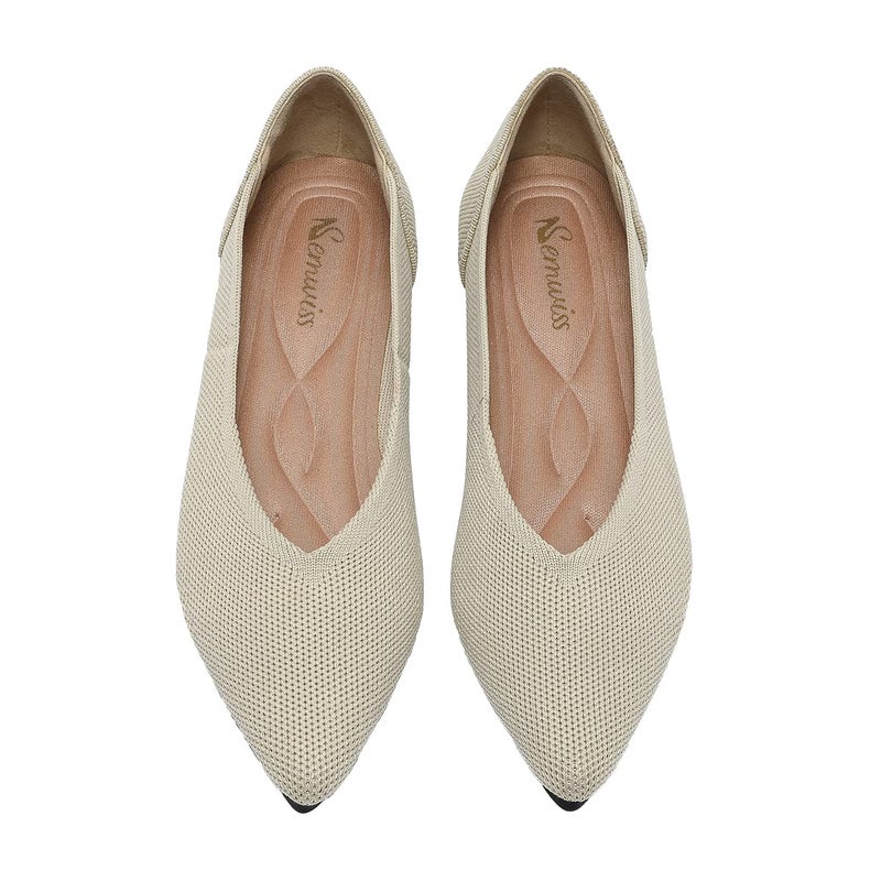 Semwiss Women's Leopard Ballet Flats, Comfortable Casual Dressy Shoes, Work Flats Office Shoes, Pointed Toe, Beige, Size 8 - Image 1