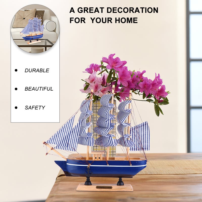 2 pcs Sailboat Model Sailing Ship Boat Home Decor Sailboat Vessel Model - Image 5