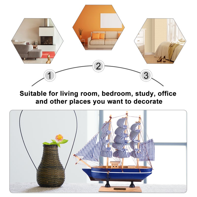 2 pcs Sailboat Model Sailing Ship Boat Home Decor Sailboat Vessel Model - Image 4