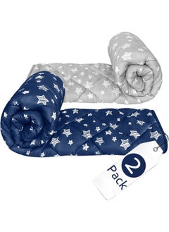 Moonsea Baby Boy Blanket 2 Pack Lightweight, Ultra Soft Blanket Kids Toddler Comforter Quilted Warm Blanket with Lovely Star Print, Comfortable Down Alternative Baby Blanket, 39x47 Inches  - Image 1