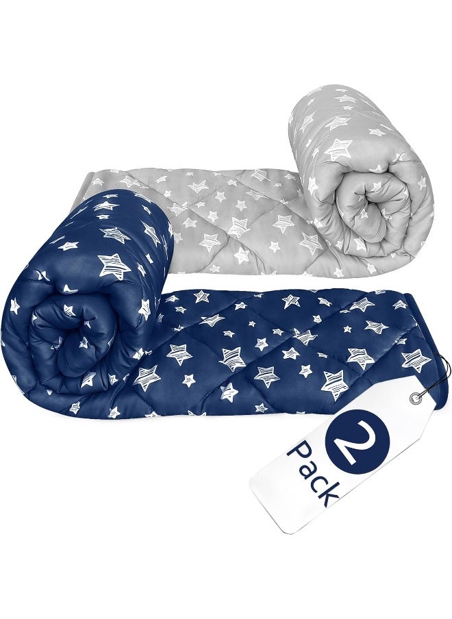 Moonsea Baby Boy Blanket 2 Pack Lightweight, Ultra Soft Blanket Kids Toddler Comforter Quilted Warm Blanket with Lovely Star Print, Comfortable Down Alternative Baby Blanket, 39x47 Inches  - Image 1
