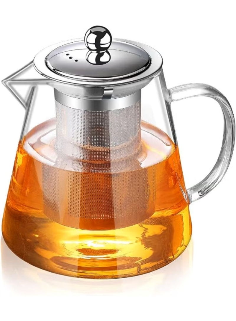 Heat-resistant teapot, transparent, 11.2 x 11.2 x 16 cm, 1300 ml