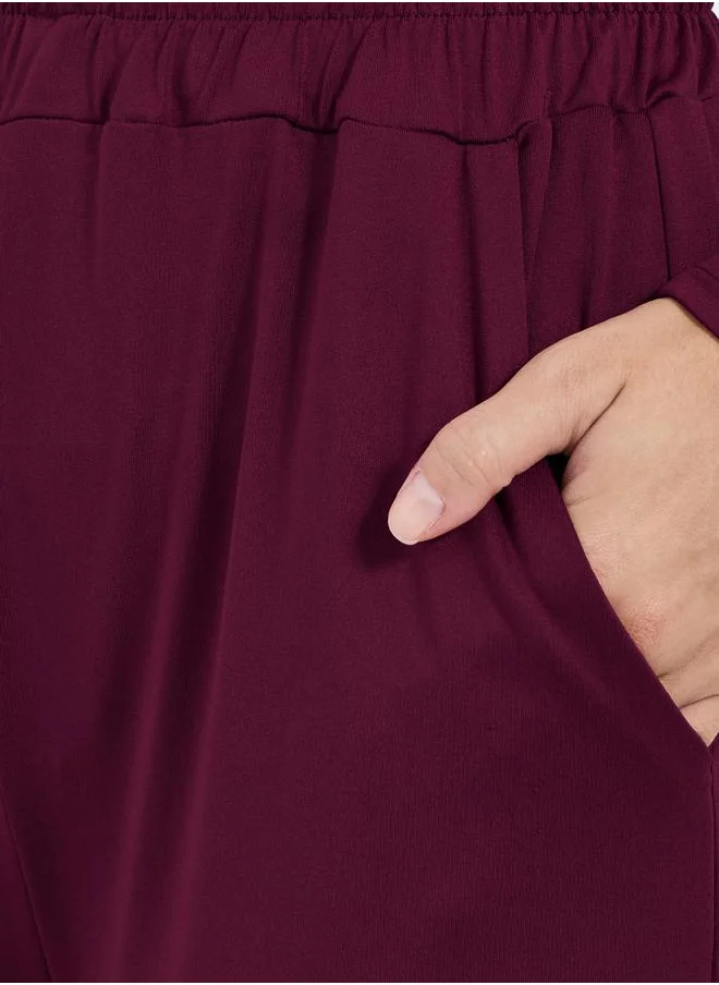 Styli Off Shoulder Top & Wide Leg Pants Co-Ords
