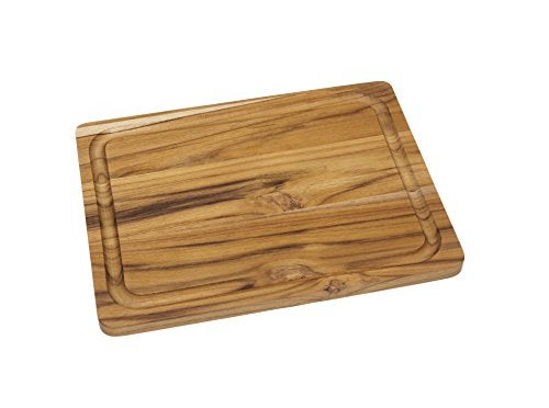Lipper International 7215 Teak Wood Edge Grain Kitchen Cutting and Serving Board, Small, 12" x 9" x 5/8" - Image 1