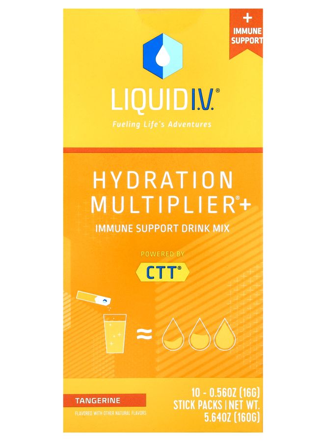 Liquid I.V. مشروب مزيج دعم المناعة + ترطيب الليمون 10 عبوات 0.56 أونصة (16 جرام) لكل منها