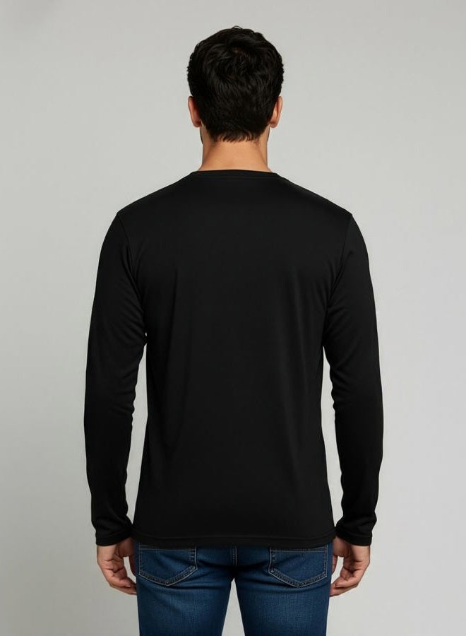 REALESSENTIALS Men s Cotton Long Sleeve Henley T-Shirt Placket Casual Workwear Fashion Shirts Relaxed Fit Soft Breathable Lounge Active Athletic Workout Quick Dry Fit Baseball Collarless Sleep Winter-Set 5, 3XL - Image 3