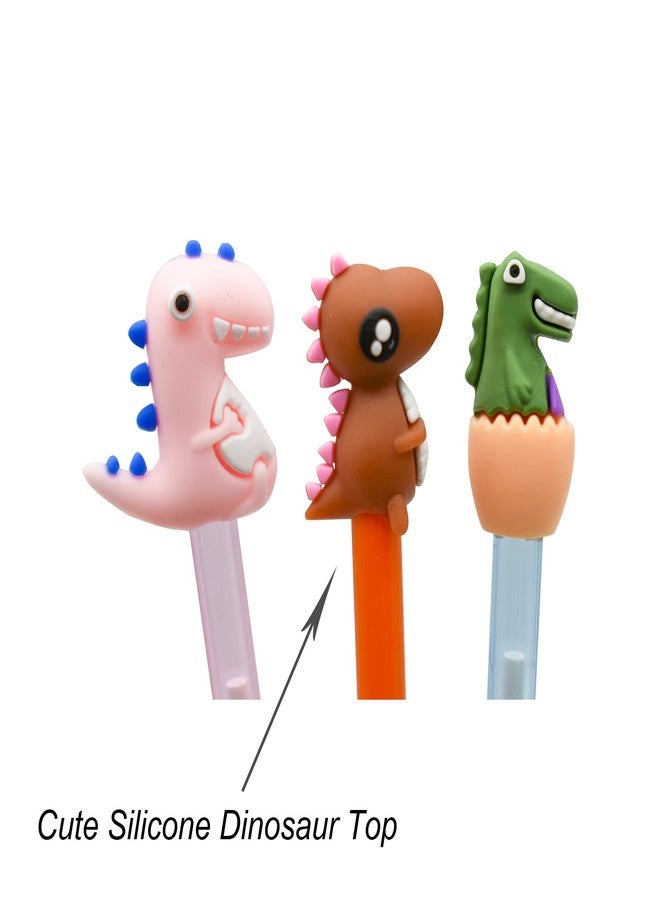Lopenle 12 PCS Cartoon Dinosaur Pens Novelty Animal Pens Easter Egg Pen Black Gel Ink For School Party Birthday Christmas School Office - Image 5