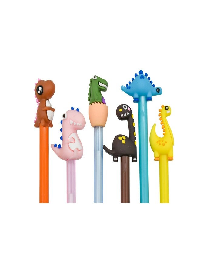 Lopenle 12 PCS Cartoon Dinosaur Pens Novelty Animal Pens Easter Egg Pen Black Gel Ink For School Party Birthday Christmas School Office - Image 2