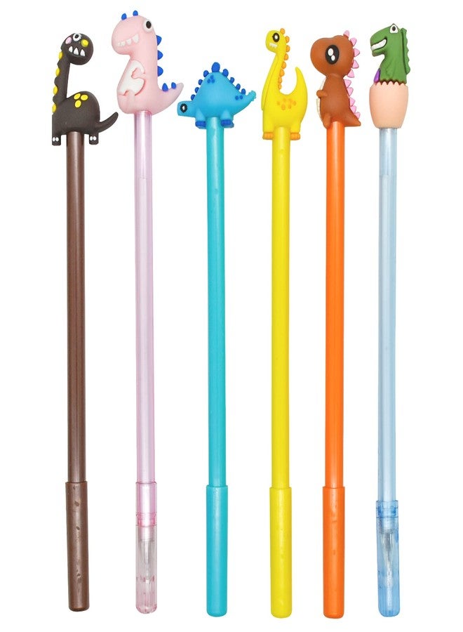 Lopenle 12 PCS Cartoon Dinosaur Pens Novelty Animal Pens Easter Egg Pen Black Gel Ink For School Party Birthday Christmas School Office - Image 1