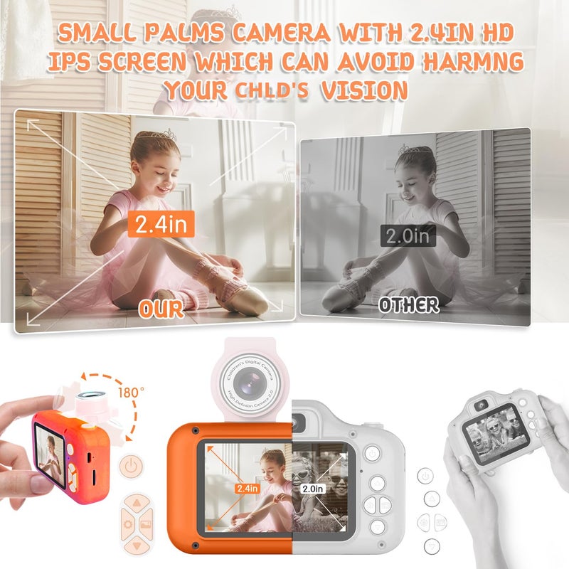 ARNSSIEN Kids Camera with Video, 180° Flip Lens, 2.4" Selfie Camera for Kids - Ideal Presents for Christmas, Birthday, Family Outings (X101) - Image 3