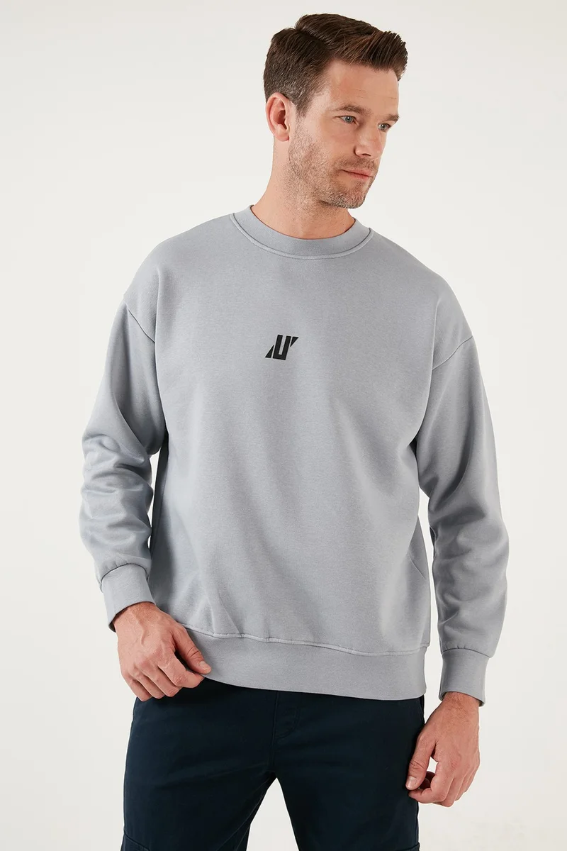 بوراتي Regular Fit Crew Neck Cotton Furry Soft Raised Men's Sweat 5905405