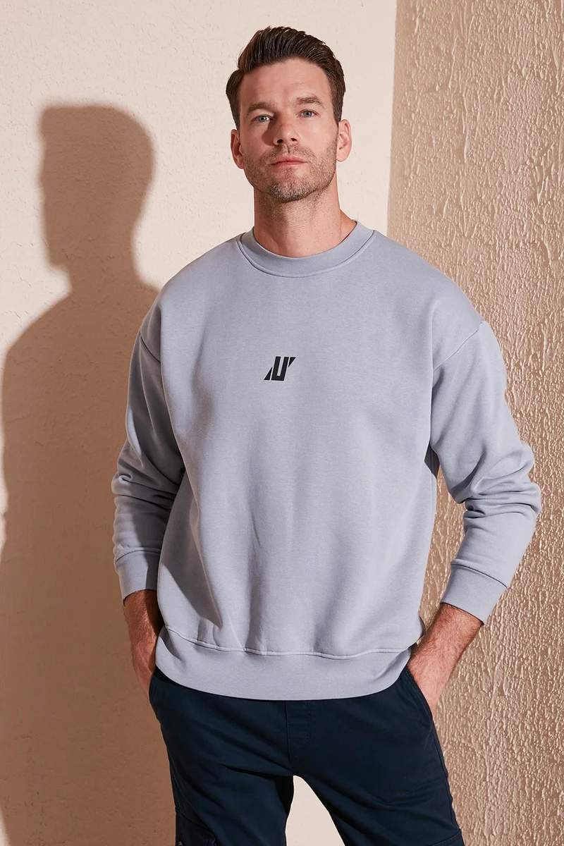 بوراتي Regular Fit Crew Neck Cotton Furry Soft Raised Men's Sweat 5905405