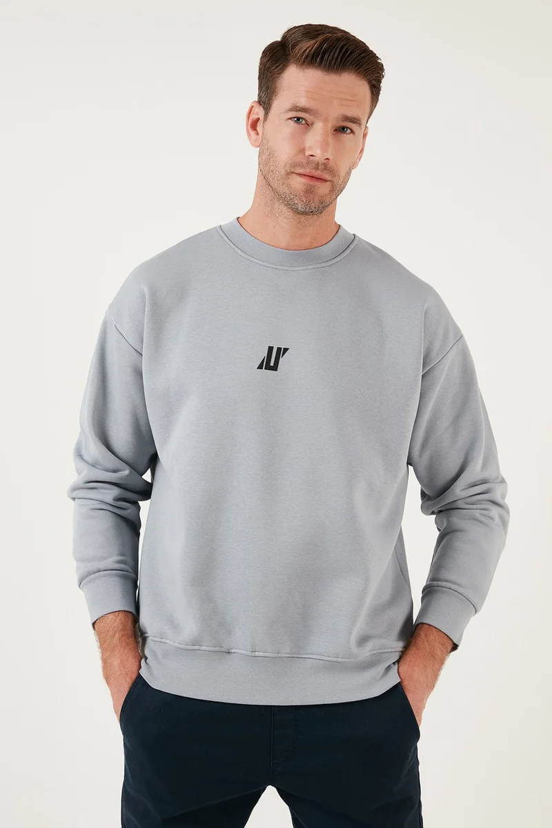 بوراتي Regular Fit Crew Neck Cotton Furry Soft Raised Men's Sweat 5905405