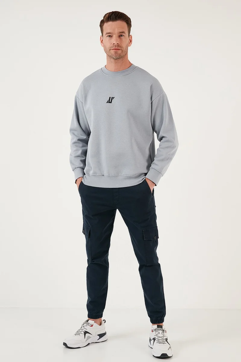 بوراتي Regular Fit Crew Neck Cotton Furry Soft Raised Men's Sweat 5905405