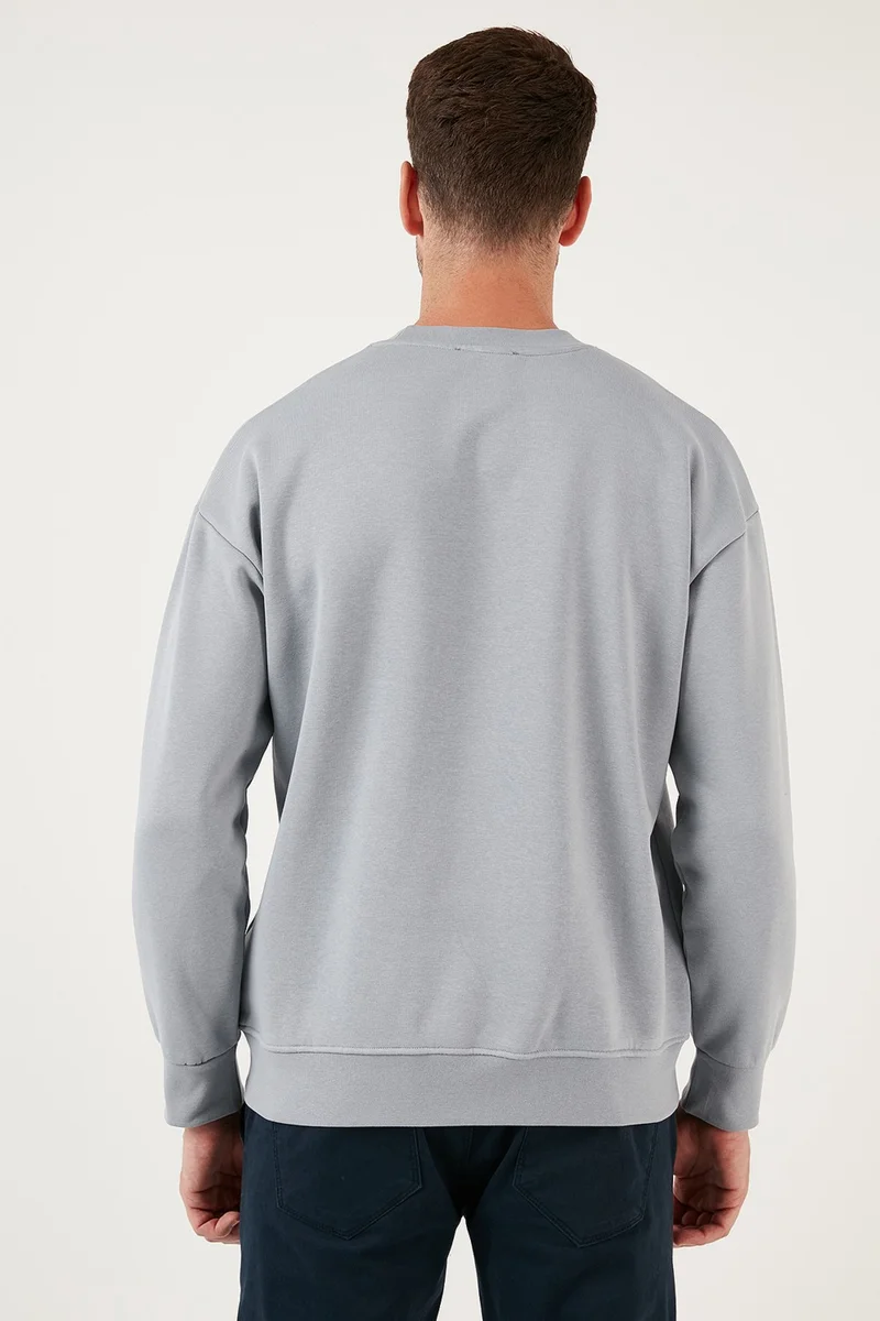 بوراتي Regular Fit Crew Neck Cotton Furry Soft Raised Men's Sweat 5905405