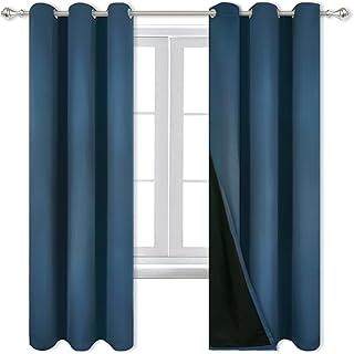 Rutterllow 100% Blackout Curtains 2 Panels - Thermal Insulate Double Layer with Black Liner for Bedroom, Grommet Top - Image 1