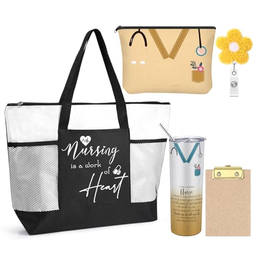 Willinglong 5 Pcs Nurse Appreciation Gift Set for Women Nurse Gifts Basket Set for Nursing Graduation School Student Cna Week Yellow - Image 1