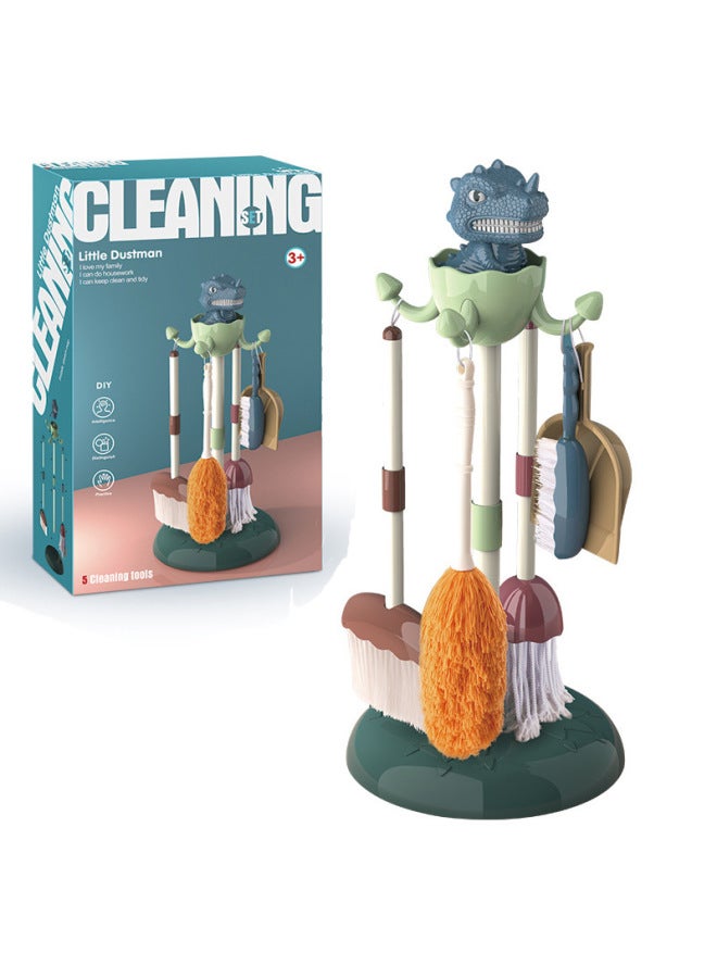 Children's Broom Dustpan Mop Set Simulation Mini Small Broom Corner Cleaning Baby Play Home Toy Combination-Color:XG2-18/10 Piece Set - Image 1