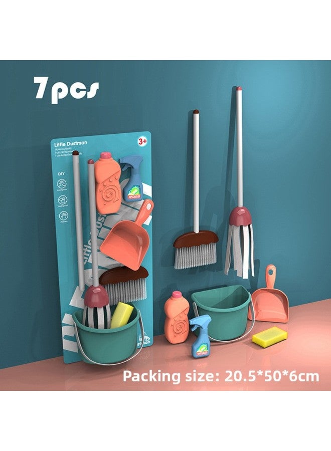 Children's Broom Dustpan Mop Set Simulation Mini Small Broom Corner Cleaning Baby Play Home Toy Combination-Color:XG2-18/10 Piece Set - Image 4