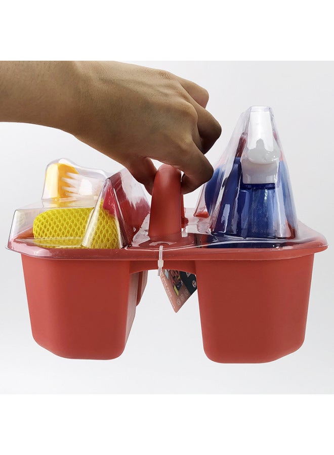 Children's Broom Dustpan Mop Set Simulation Mini Small Broom Corner Cleaning Baby Play Home Toy Combination-Color:XG2-18/10 Piece Set - Image 5