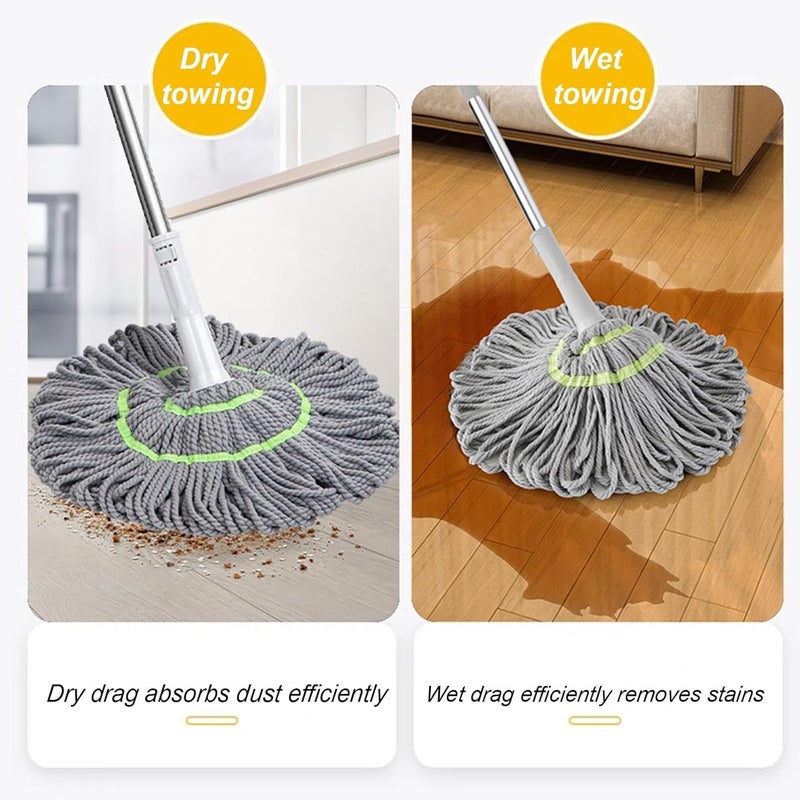 VPGS Self Wringing Twist Mop for Floor Cleaning Upgraded Wide Microfiber Mops Long Handle Wet Dry Kitchen Easy Squeeze String Mop for Wood Hardwood Tile Marble - Image 2