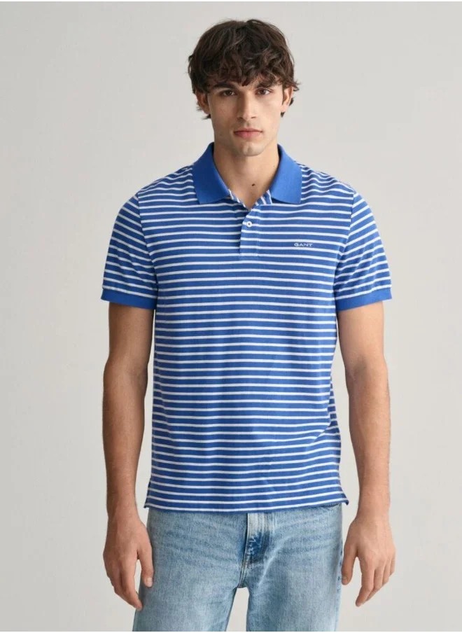 غانت Gant Striped Piqué Polo Shirt