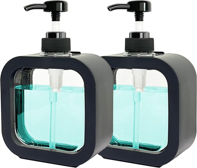DHVYANT MART Modern Transparent Hand Wash Soap Dispenser | Liquid Soap Container | Ideal for Shower Gel-Shampoo-Detergent-Conditioner-Lotion | Suitable for Home Kitchen-Bathroom (2, 300 Ml) - Image 1