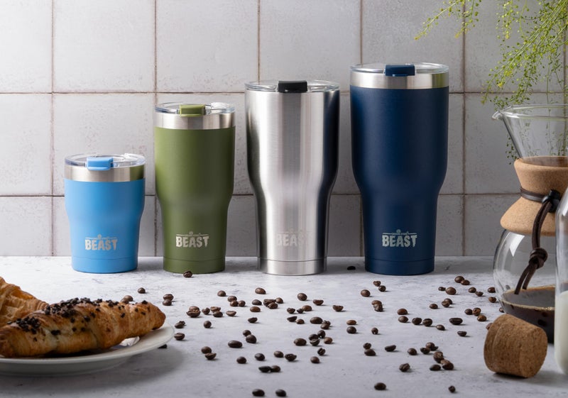 Greens Steel Beast 40 oz Tumbler Stainless Steel Vacuum Insulated Coffee Ice Cup Double Wall Travel Flask (Navy Blue)  - Image 4