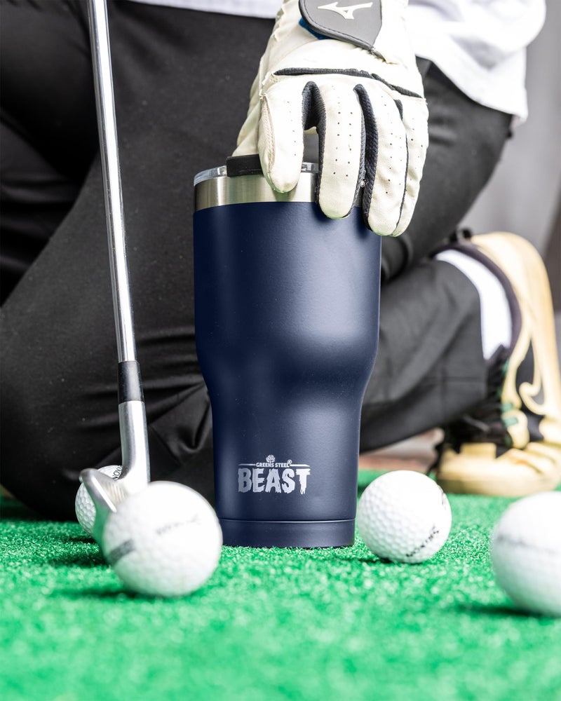 Greens Steel Beast 40 oz Tumbler Stainless Steel Vacuum Insulated Coffee Ice Cup Double Wall Travel Flask (Navy Blue)  - Image 3