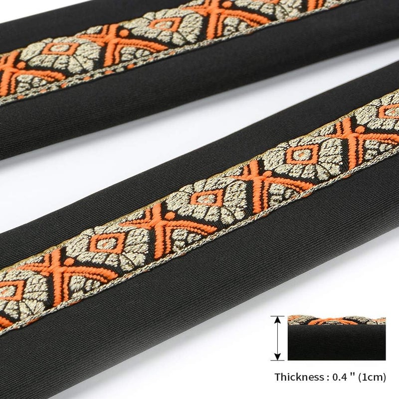 Rinastore Accordion Straps, Soft Padded Adjustable Accordion Genuine Leather Ends Shoulder Straps for 16-120 Bass, Set of 2 (Retro Style)1 - Image 2