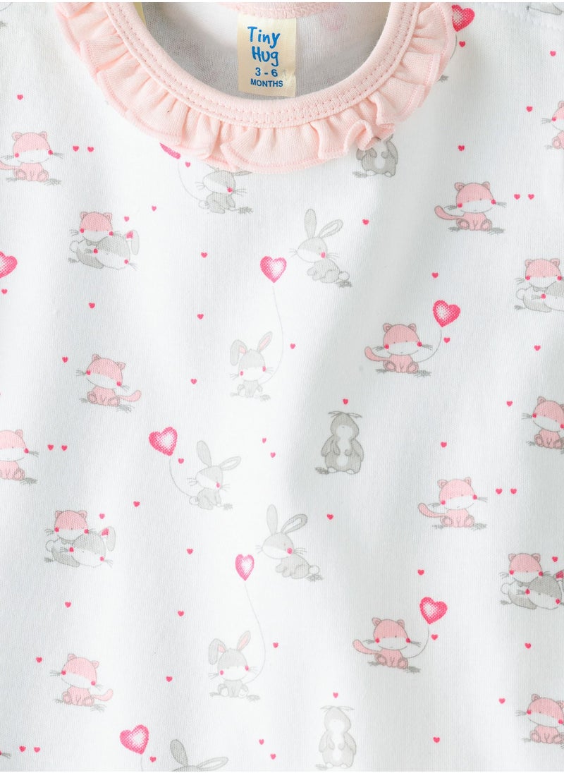 Tiny Hug Newborn Baby Girl Top and Pyjama Set  - Image 4