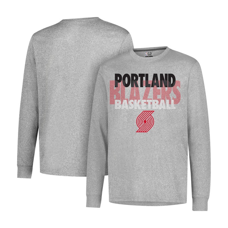 Ultra Game NBA Official Mens Super Soft Supreme Long Sleeve TShirt Unisex Portland Trail Blazers Heather Gray Medium - Image 2