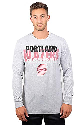 Ultra Game NBA Official Mens Super Soft Supreme Long Sleeve TShirt Unisex Portland Trail Blazers Heather Gray Medium - Image 3