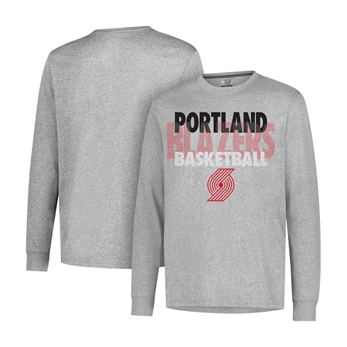 Ultra Game NBA Official Mens Super Soft Supreme Long Sleeve TShirt Unisex Portland Trail Blazers Heather Gray Medium - Image 1