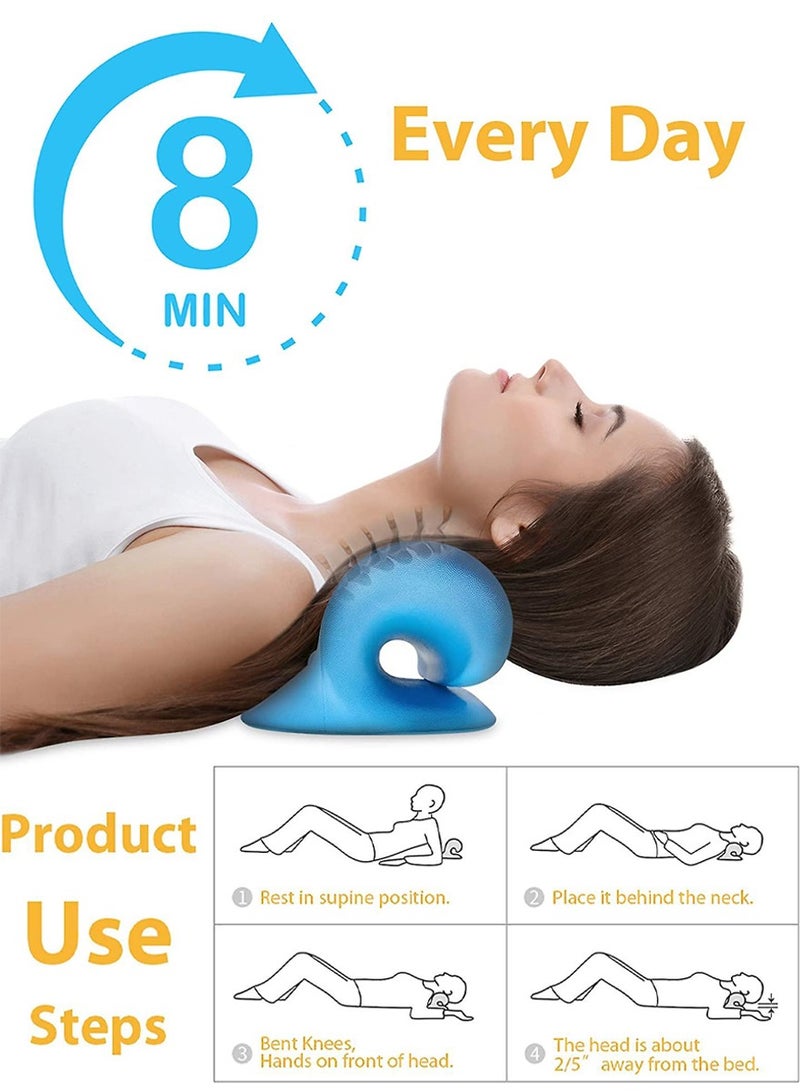 QUTOOB Neck and Shoulder Relaxer, Cervical Traction Device for TMJ Pain Relief and Cervical Spine Alignment, Neck Stretcher Pillow, Chiropractic Pillow Neck Stretcher with Massage Point for Muscle Relax  - Image 2