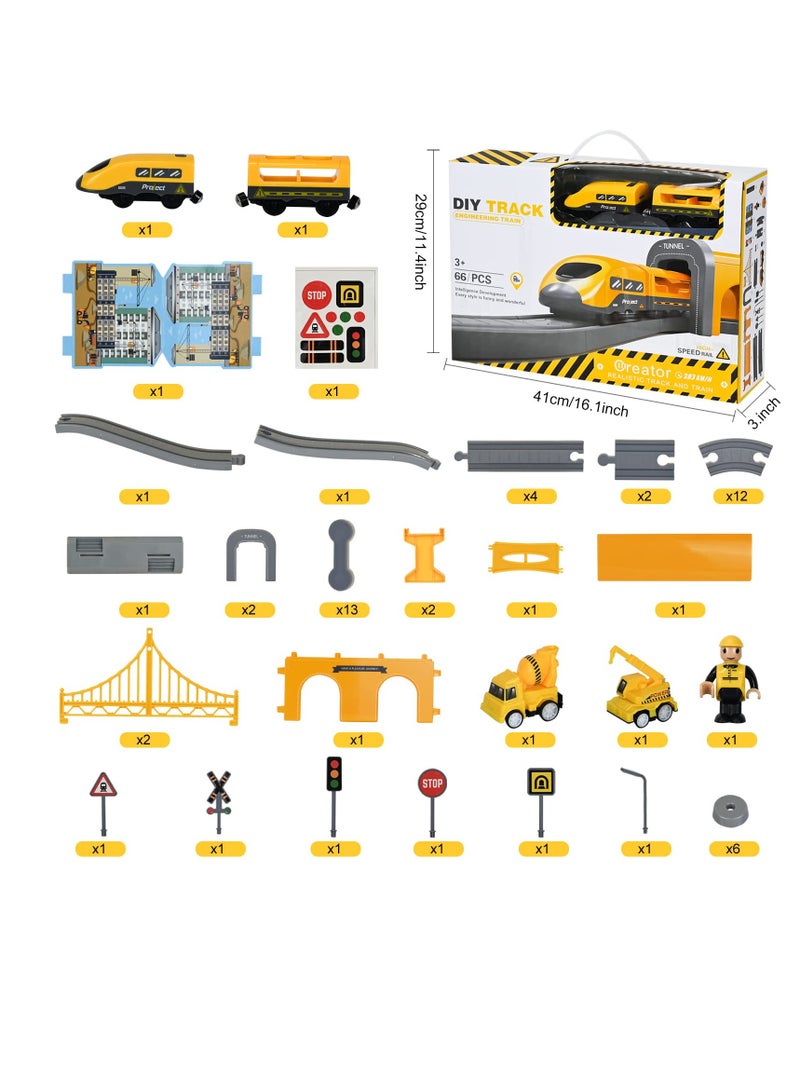 Electric Train Sets Train Tracks Toy 66Pcs DIY Assembly Track Parent-Child Interaction Educational Railway Toys Flexible Train Tracks for Kids - Image 3