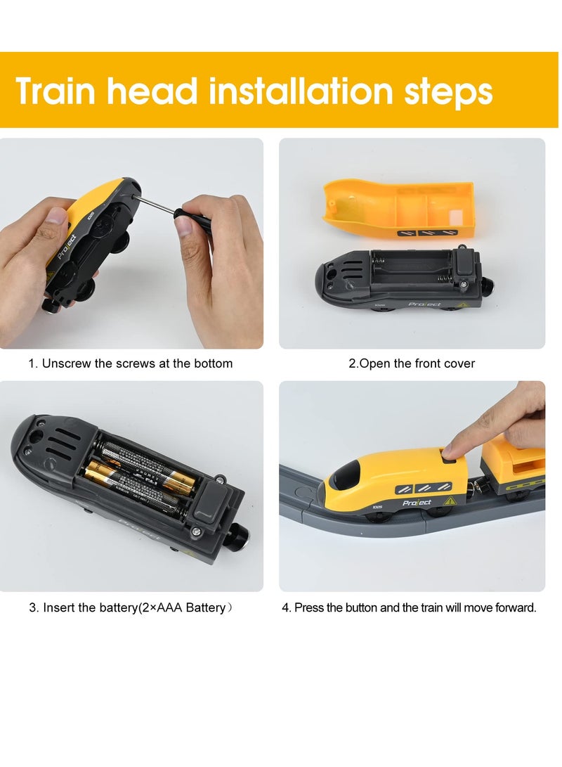 Electric Train Sets Train Tracks Toy 66Pcs DIY Assembly Track Parent-Child Interaction Educational Railway Toys Flexible Train Tracks for Kids - Image 4