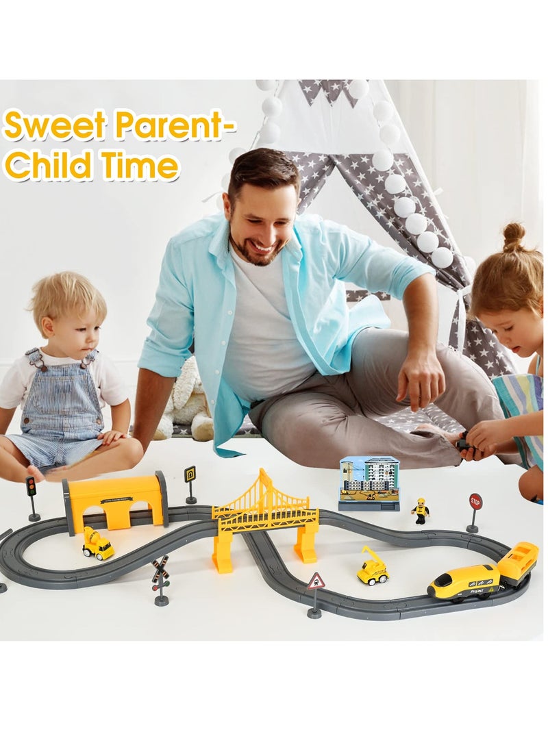 Electric Train Sets Train Tracks Toy 66Pcs DIY Assembly Track Parent-Child Interaction Educational Railway Toys Flexible Train Tracks for Kids - Image 2