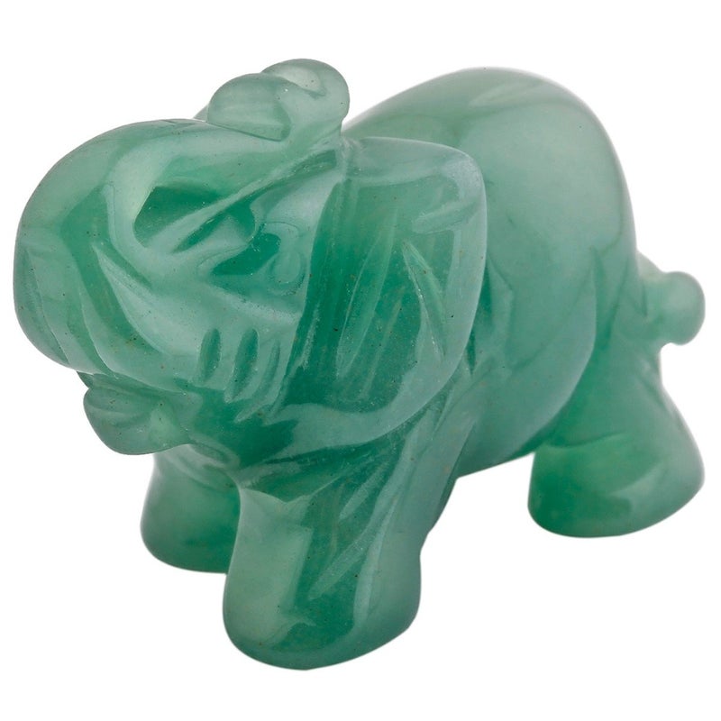 mookaitedecor Green Aventurine Crystal Elephant Sculpture Statue Crafts Healing Reiki Pocket Gemstone Figurines 1.5 Inch - Image 1