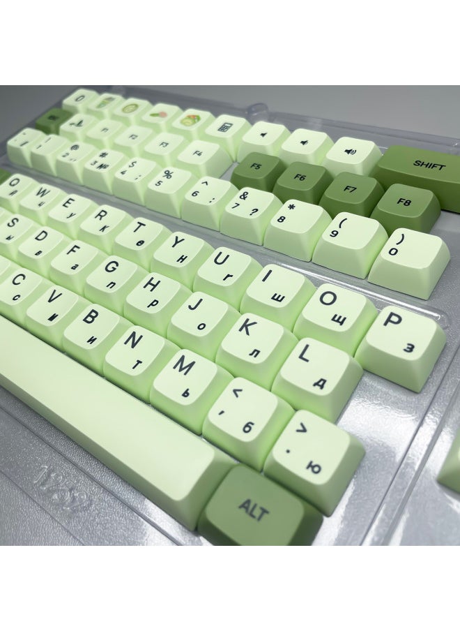 Russian Russian Word Root Matcha Theme Sublimation Heat Transfer XDA Highly Mechanical Keyboard Keycap Universal-Color:XDA-Russian [Matcha] | Small Complete Set, [Boxed]]