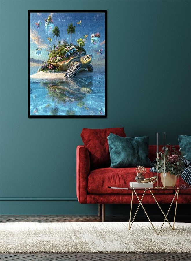 PPuzzling Sea Turtle Puzzle 1000 Piece for Adults, Nature Plant Animal Jigsaw Puzzles, Difficult Ocean Island Art Puzzle as Turtle Decor - Image 3