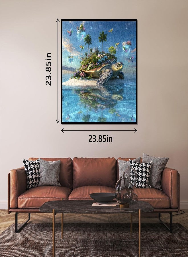 PPuzzling Sea Turtle Puzzle 1000 Piece for Adults, Nature Plant Animal Jigsaw Puzzles, Difficult Ocean Island Art Puzzle as Turtle Decor - Image 5